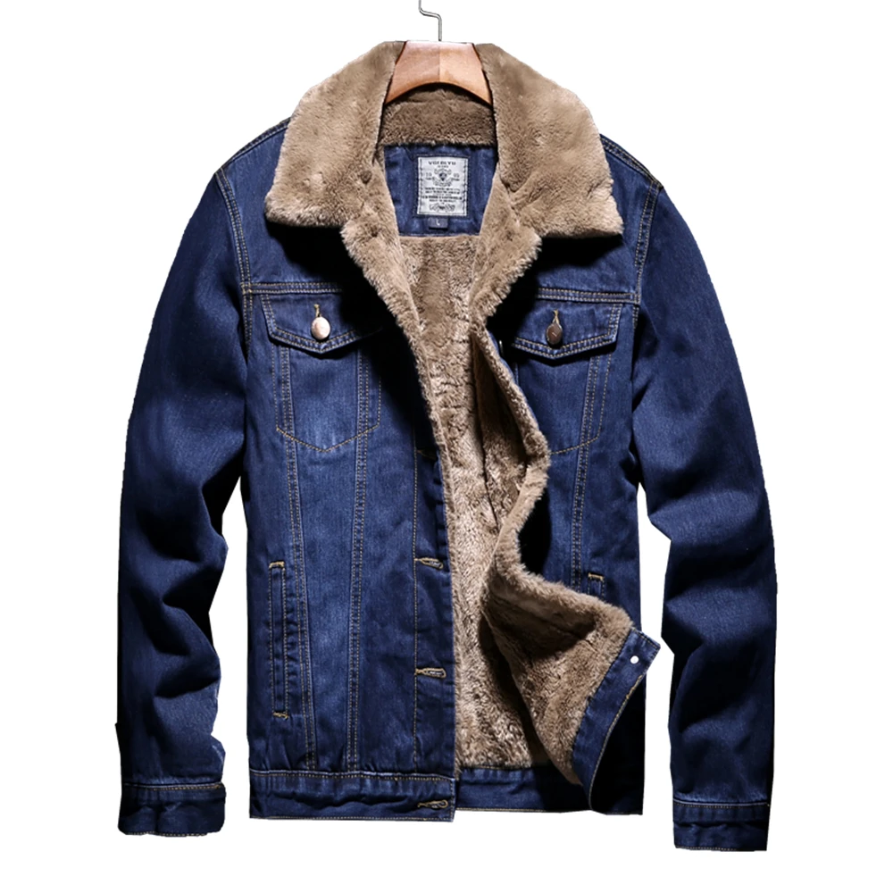 In-stock Product Fashion Warm High Quality Fur Denim Winter Men Jeans Jacket  - Buy Fur Denim Jacket,Bomber Jacket,Mens Denim Jeans Jacket Product on  