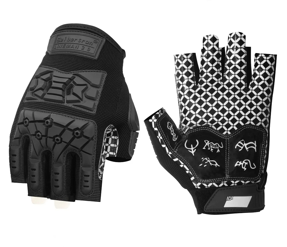 Seibertron Adult 1/2 Finger Lineman Football Receiver Gloves M.S.Z.Q-4 Padded Palm Flexi aperçu 2