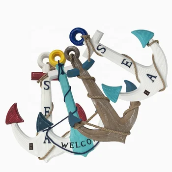 Medium Density Fiberboard MDF anchor nautical decoration Decorative Wooden Ship Anchor For The Wall, Classic Anchor Craft