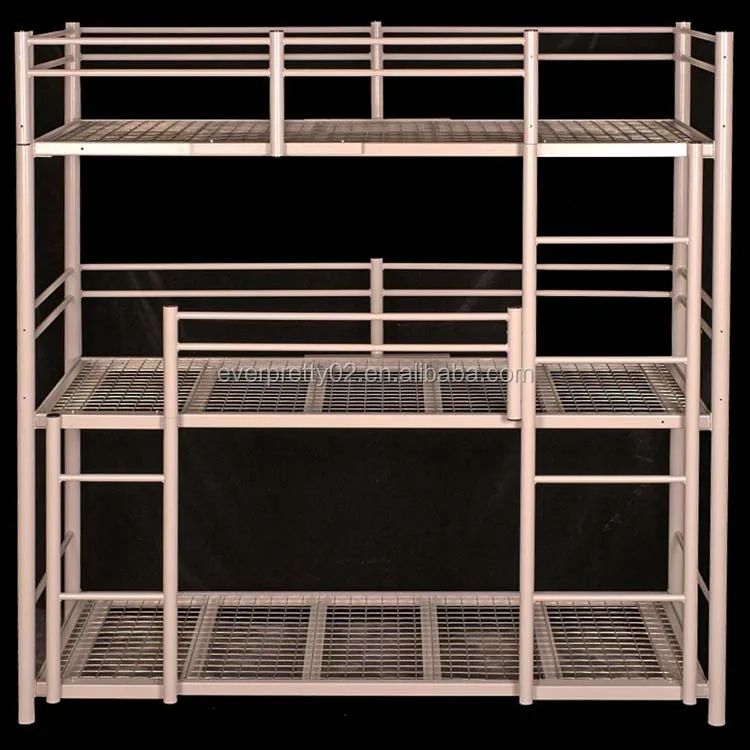 
 Дешевая современная прочная металлическая трехъярусная кровать на 3 человек  