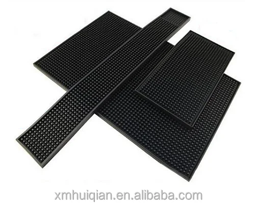 Uxcell Rubber Bar Spill Mat 45 x 30 cm Flexible for Industrial, Home, Coffee Shop Black