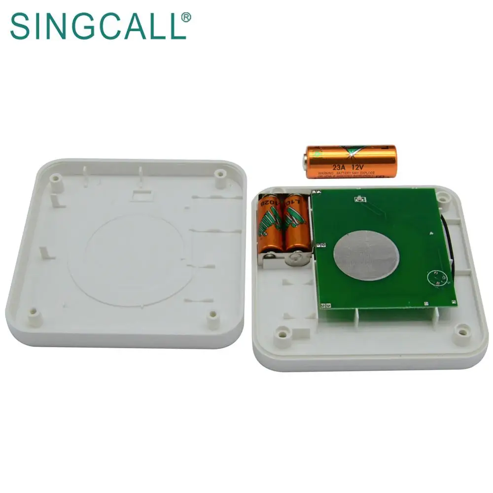 SINGCALL Home Security Bugalr Alarm System Call Button Pager Wireless Flash Strobe Siren for Toilet