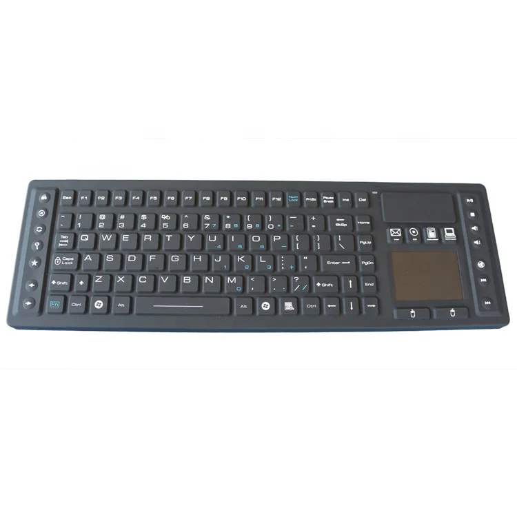 IP68 desktop wireless silicone rubber keyboard with touchpad mouse