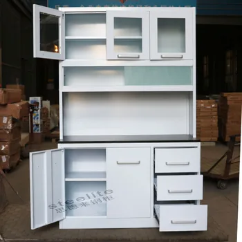 Blanco Gabinetes De Cocina De Metal De Aluminio Del Gabinete De Cocina