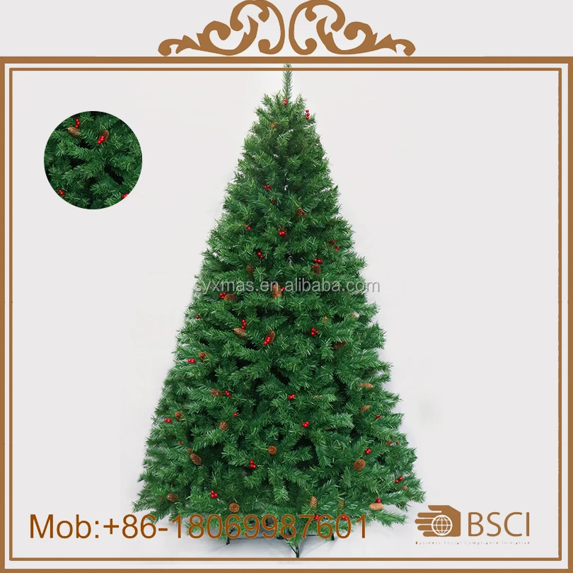 210cm Artificial Christmas Tree Pvc Large With Pine Cone Christmas