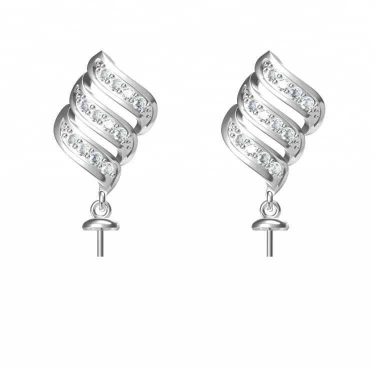 Leaf Inspired Platinum Stud Earrings