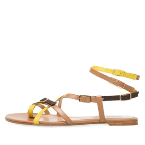 Strappy Thong Sandal Black Flats Women Gladiator Sandals