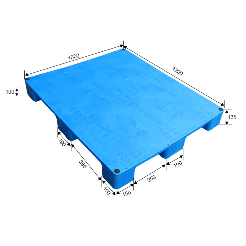 Cheap euro flat top floor stacking blue hdpe plastic pallet