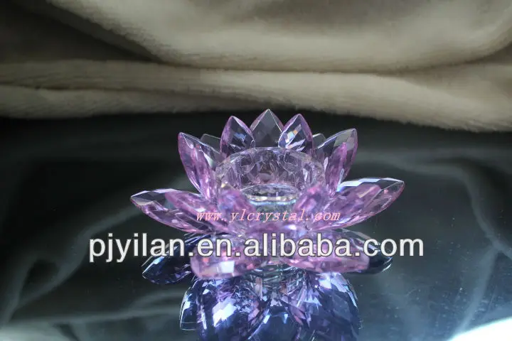 Artificial De Vidrio De Cristal De Flores De Loto Para Centros De Mesa De  La Boda - Buy Cristal Flor De Loto Product on 