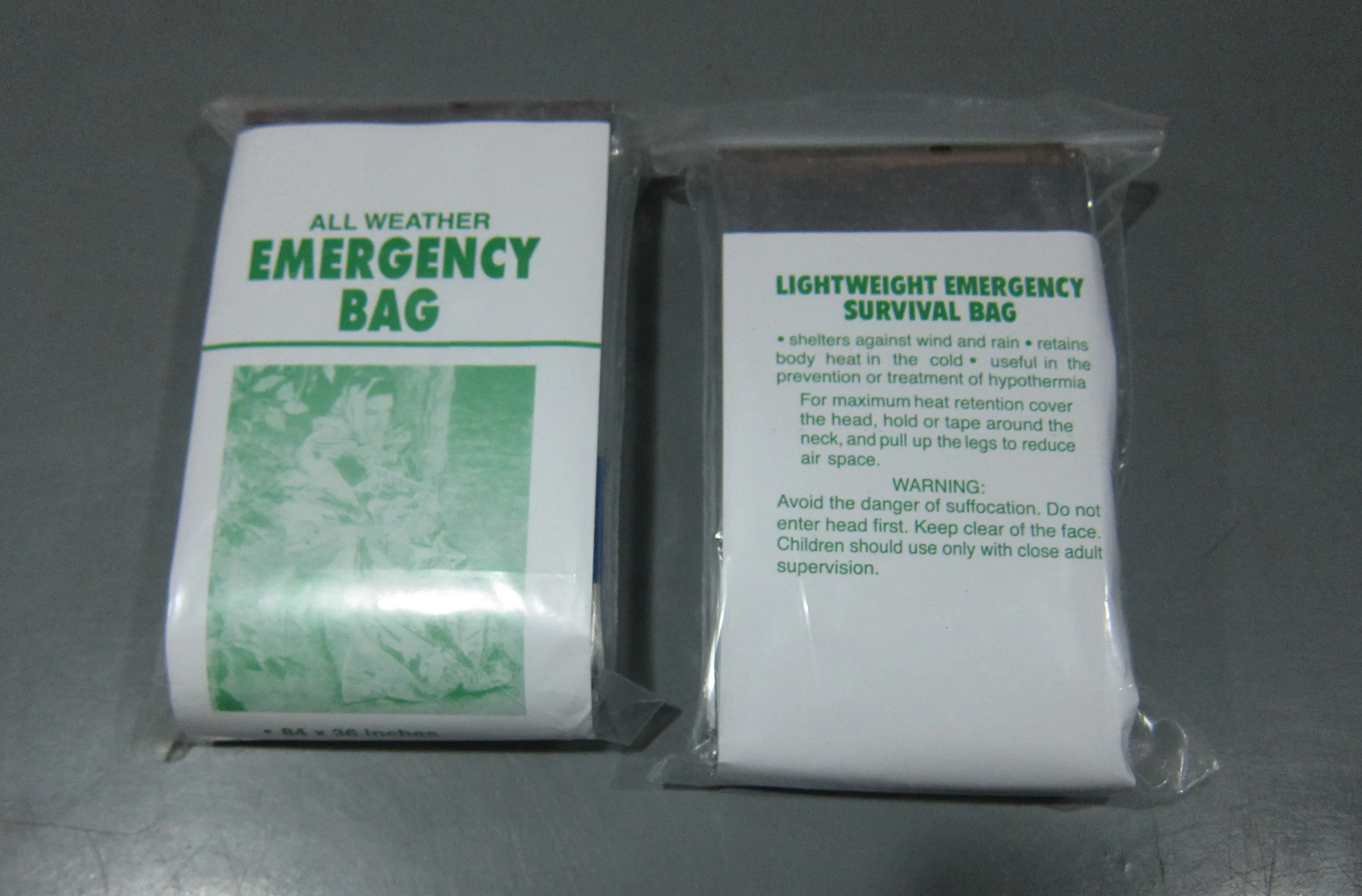 101 15 25. All weather Emergency Bag. All weather Emergency Bag 84x36 inches.