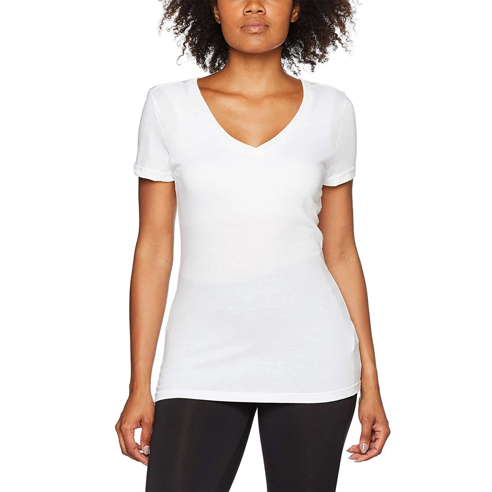 Women 100% Cotton White Blank T Shirt 