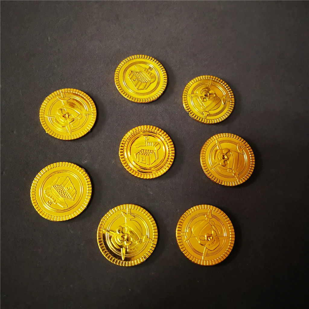 
 Гальваническое пластиковое пиратское сокровище, золотые монеты, игрушка  