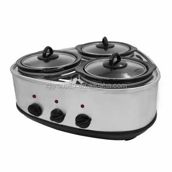  BELLA Triple Slow Cooker and Buffet Server, 3 x1.5 QT Manual  Stainless Steel: Buffet Server: Home & Kitchen