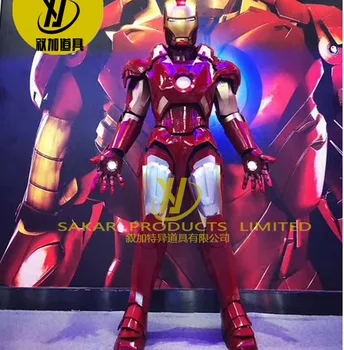 Cool hollywood iron mans costume performance wear customized festival cosplay ironmans suit helmet for sale