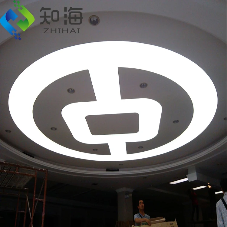 ZHIHAI Dimmable Light Box Rectangle Irregular Fireproof Lightweight Decorative Artistic Pvc 3d Ceiling Panel