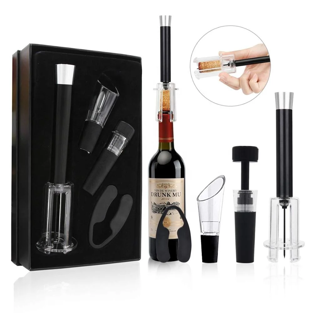 Afwijken kiespijn Eindeloos Wine Air Pressure Pump Opener Set,Needle Wine Bottle Cork Remover Accessory  Tool Kit With Pour,Foil Cutter And Vacuum Stopper - Buy Air Pump Wine  Opener,Wine Air Pressure Pump Opener Set,Air Pressure Wine