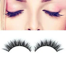 2016 de Alta Qualidade 1 Par 3D Cruz Espessa Cílios Postiços Natural Mink Artesanal Cabelo Cílios 12mm Charme Pestana extensões