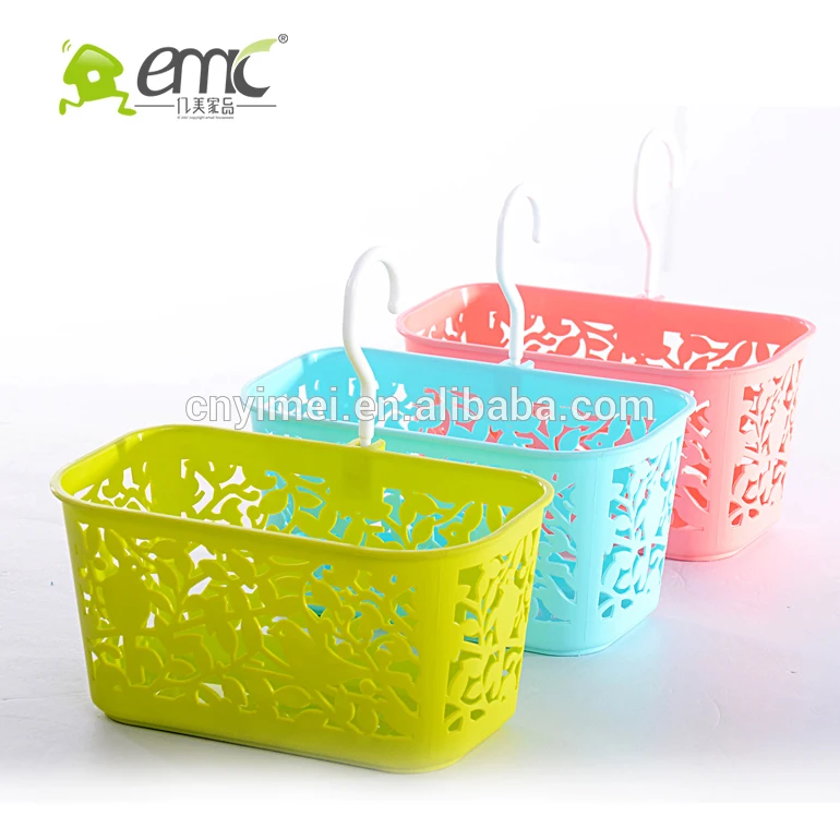 emc plastic baskets with hook, decorative plastic baskets with hook