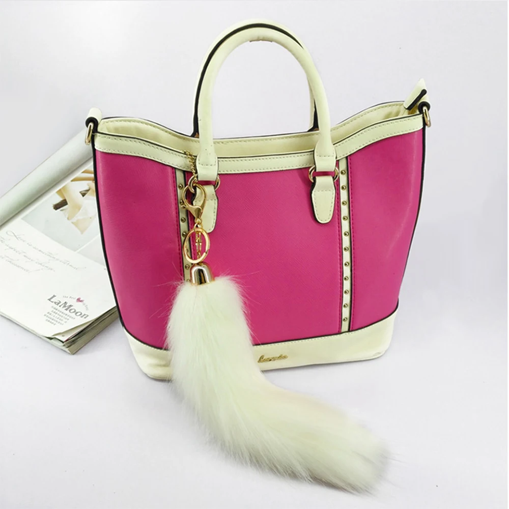 Yongze Soft Long Fur Generic Fake Fox Tails Keychain Wholesale Cheap Plush Keychains