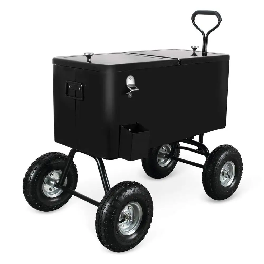 2022  New Design  Black Color Metal Garden Party Use Ice Chest Cooling Wagon