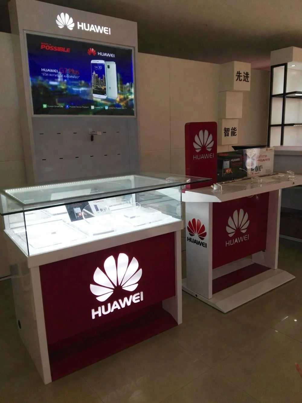 High-End Retail for HUAWEI Mobile Phone Display Cabinet Eco-Friendly Shop Counter Display Racks