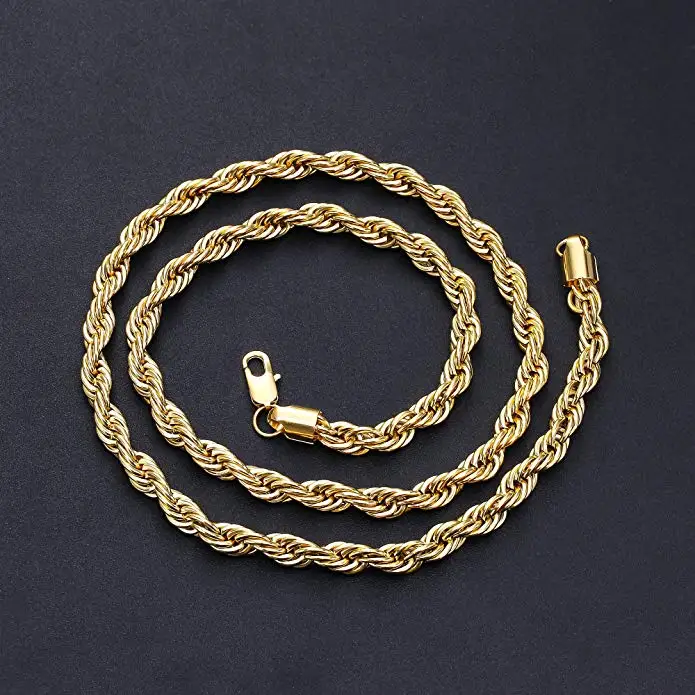 Collana A Catena Torsa In Oro Con Corda Intrecciata - Girocollo Vintage Per Donne E Ragazze - Lunghezza Regolabile 40+5 Cm
