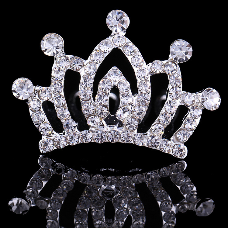 Wholesale Luxury Full Rhinestones Kids Hair Accessories Set Fashion Style King Crown Door Gift
