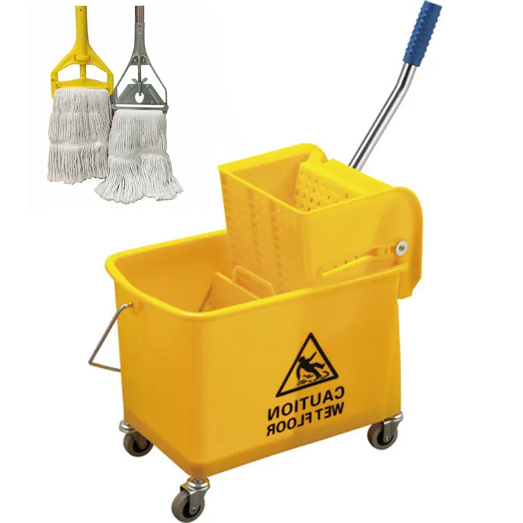 Wholesale Durable single side press 20 liter plastic mop bucket with wringer