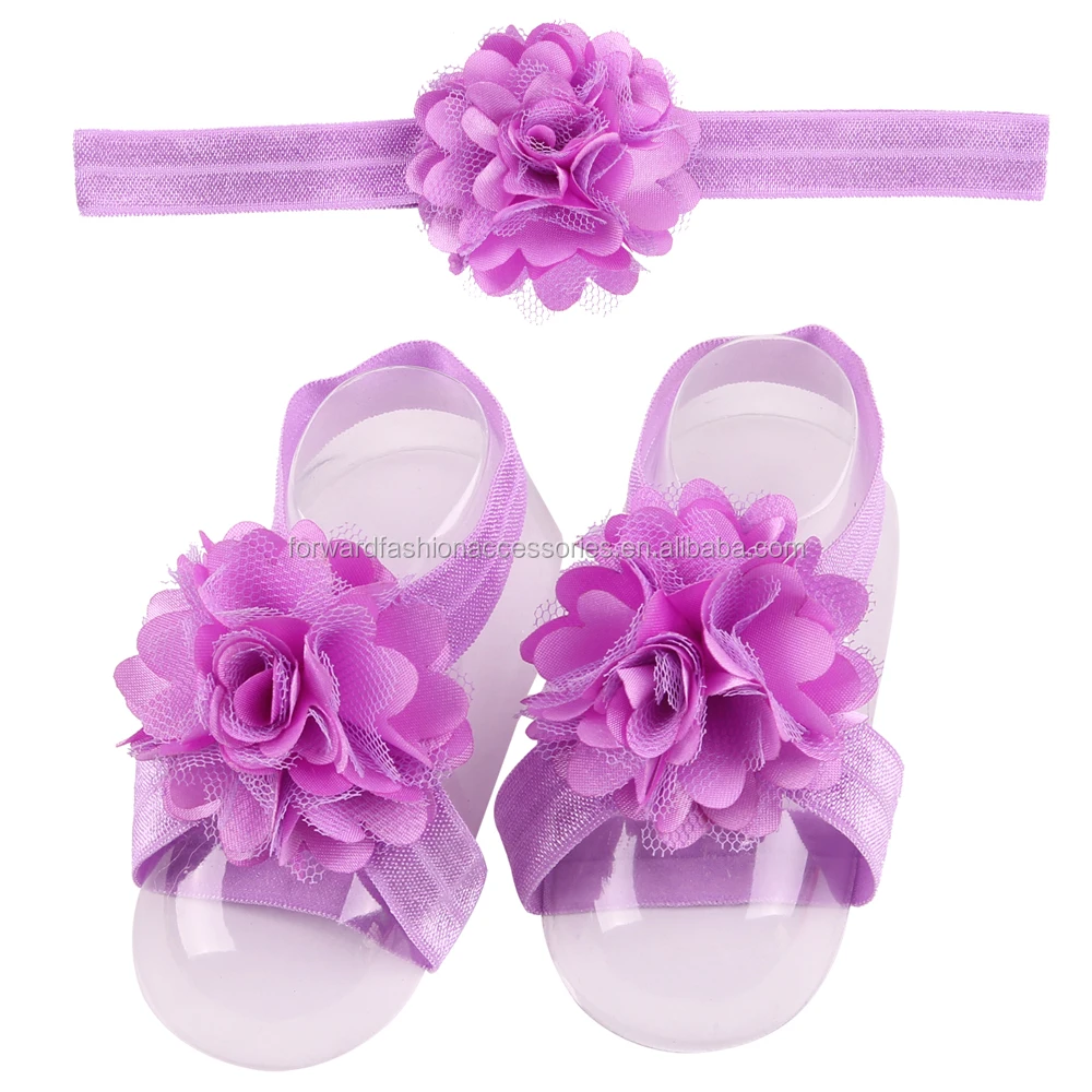 Бесплатная доставка Розничная продажа Детские босоножки на шнуровке с цветами комплект повязки