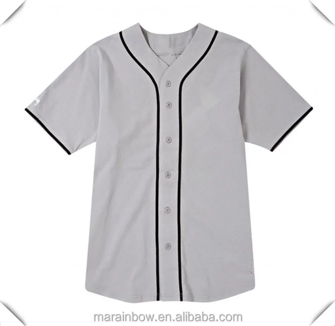Source thick grey 100% polyester baseball jersey with contrasting piping  custom blank baseball jerseys wholesale on m.