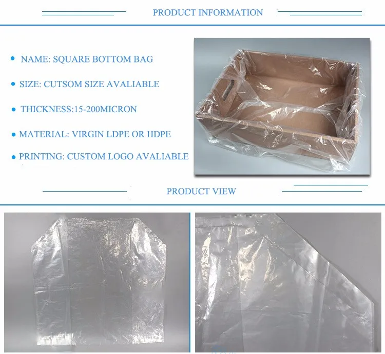 Clear Plastic Inner Box Liner/square Bottom Liner Buy Plastic Inner