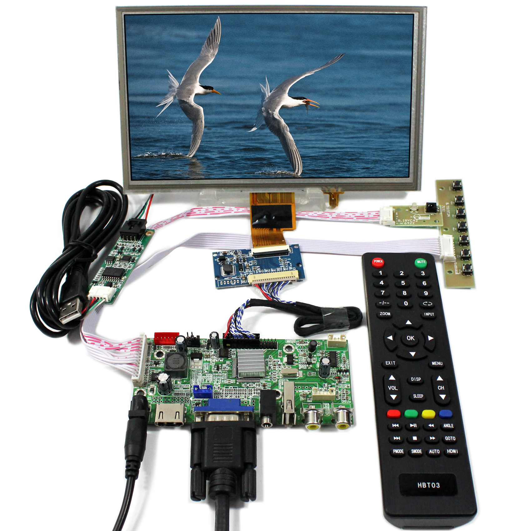 V59 USB lcd-плата контроллера с 8 дюймов 1024x600 ZJ080NA-08A сенсорный экран ЖК-панель