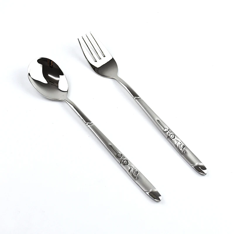 Korea Style polishing restaurant & home Stainless Steel flatware spoon and fork cutlery sets tableware