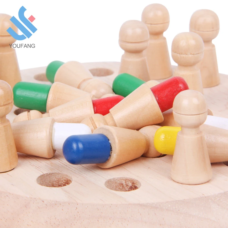 
 YF-L0214 деревянные шахматы развивающие игрушки Красочные логические деревянные шахматы памяти  