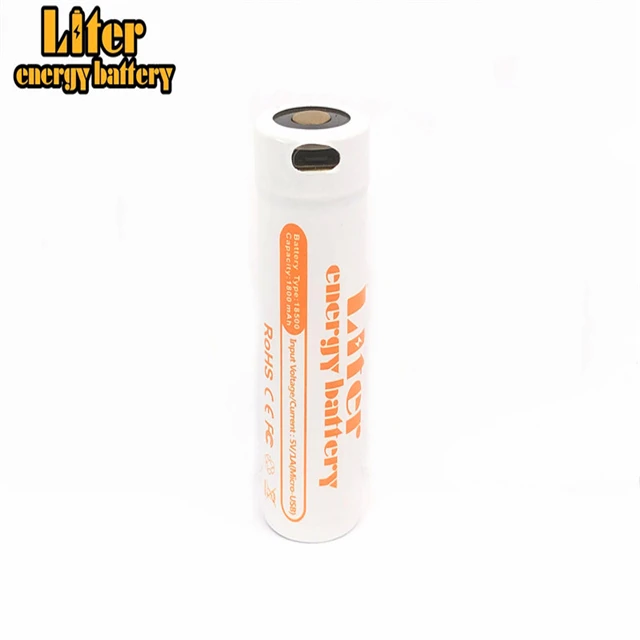 18500 usb 1800mAh usb 3,7 v перезаряжаемый литий-ионный аккумулятор для камеры