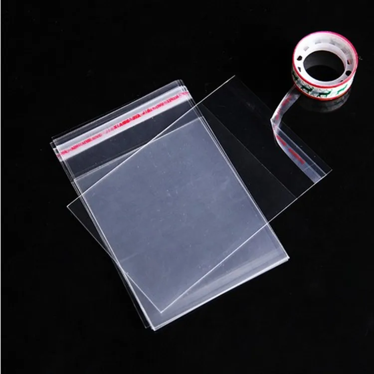 China plastic customized transparent opp adhesive bag with tape