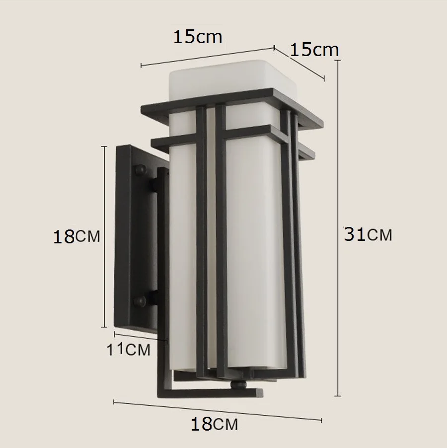 Уличная настенная лампа, простой современный водонепроницаемый наружный садовый светильник в китайском стиле, креативный уличный для коридора, балкона