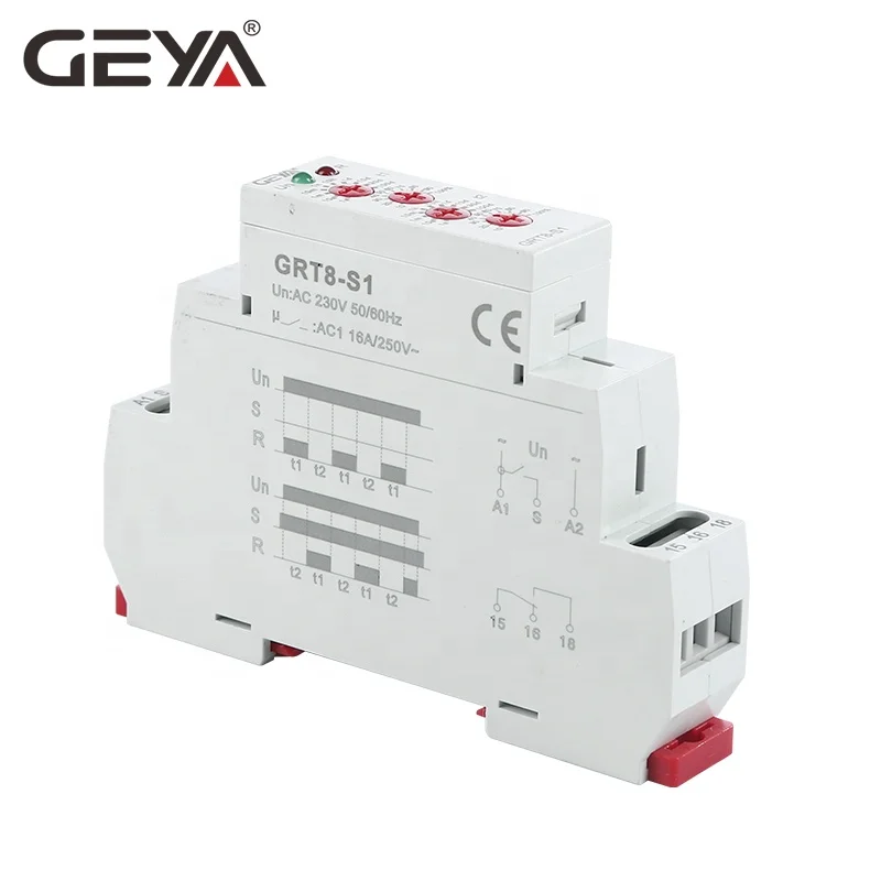 GEYA GRT8-S1 Asymmetric Cycler Time Relay Cyclic Timer with Pulse or Pause Electronic Timer Relay