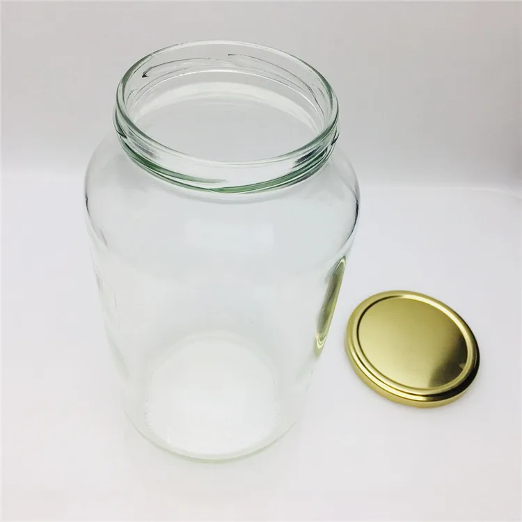 1.5L 1500ml Round Glass Jar with 82mm Lid: Ideal for Coconut Oil and  Vegetable Pickles