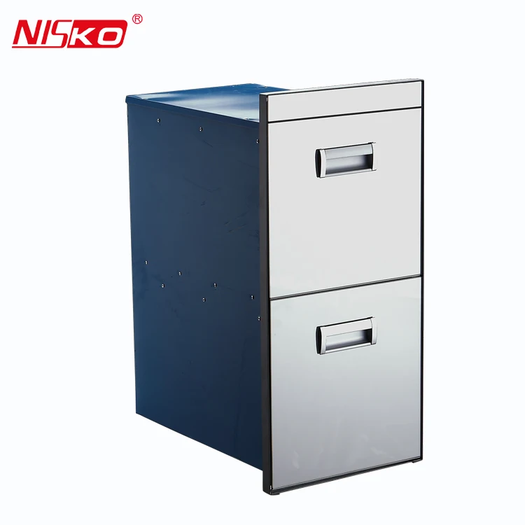 Multifunctional Rice Storage Container Pull Out Grain Box 2 Layers with Cover Stainless Steel Food Container
