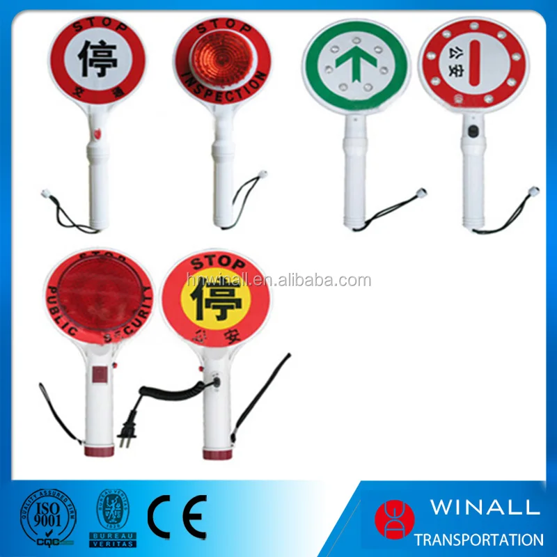 Stop and Go Hand Held Red Led Luminous Traffic Control Traffic Baton Light Stick Red Green Stop Go Flashlight Signage