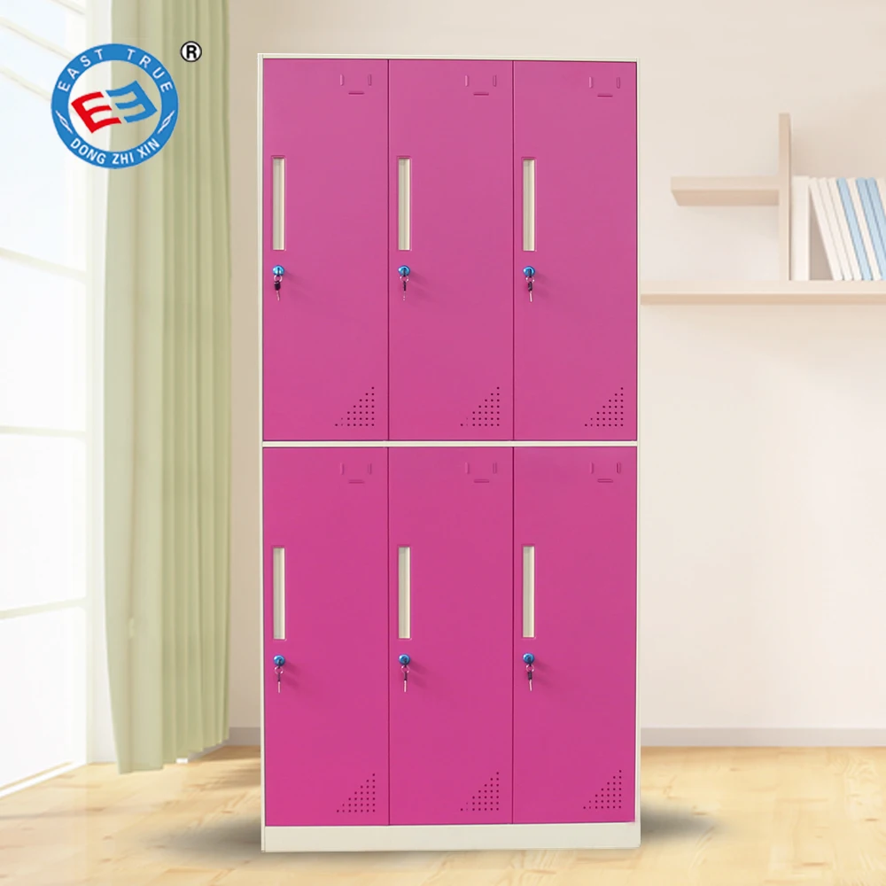 School Locker 6 Door Student Iron Metal Storage Luggage Locker