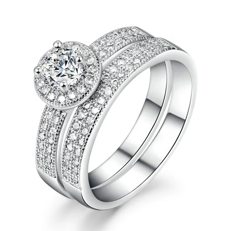 double layer diamond ring