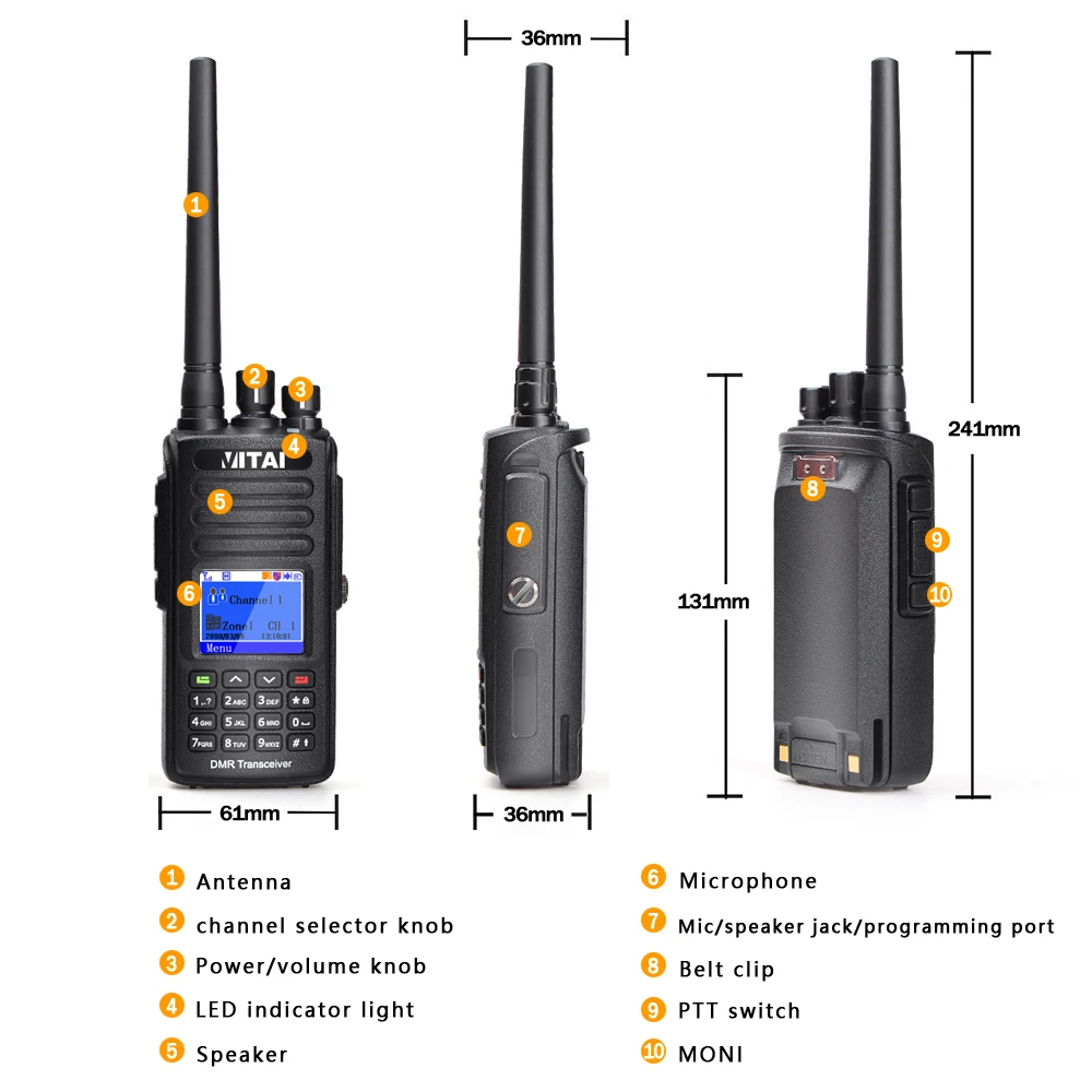 Vitai Vdg585 Analog And Digital Combine Ip67 And 2000mah Battery