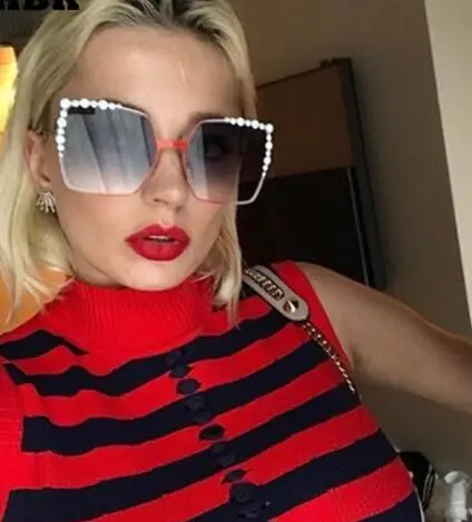 designer black square sunglasses