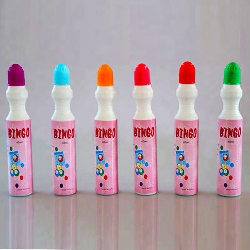 10 мм перо 43 мл бинго lotto для азартных игр с красочными шапки и моющиеся чернила CH-2805 индивидуальная этикетка работоспособность