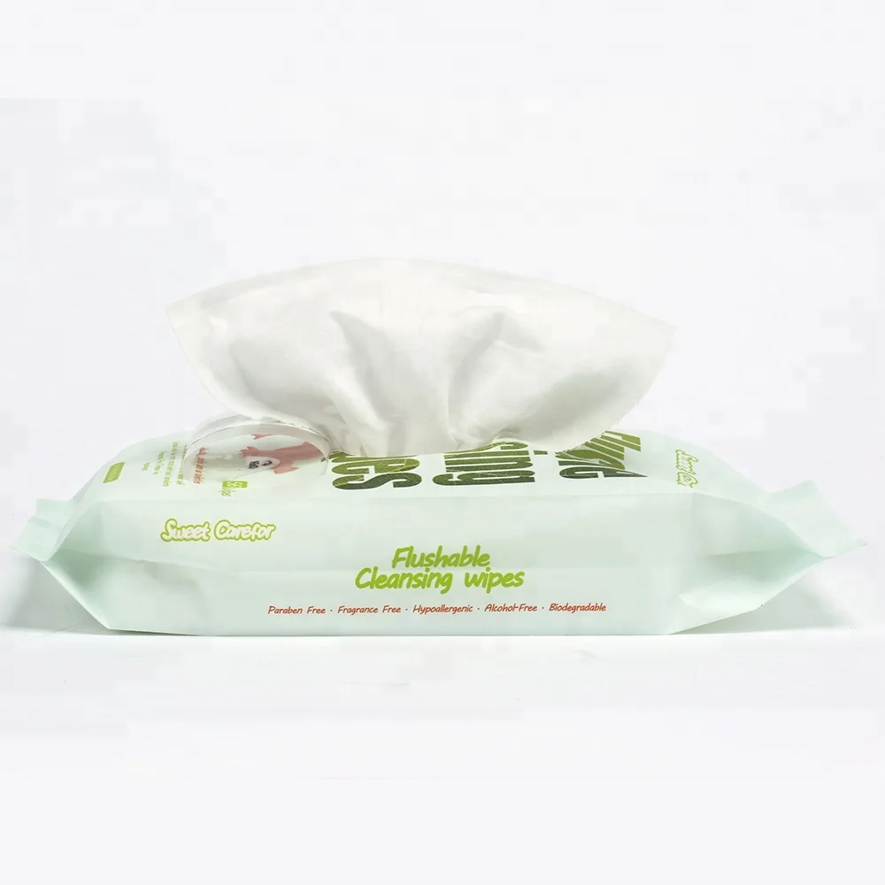 56pcs flushable biodegradable wipes