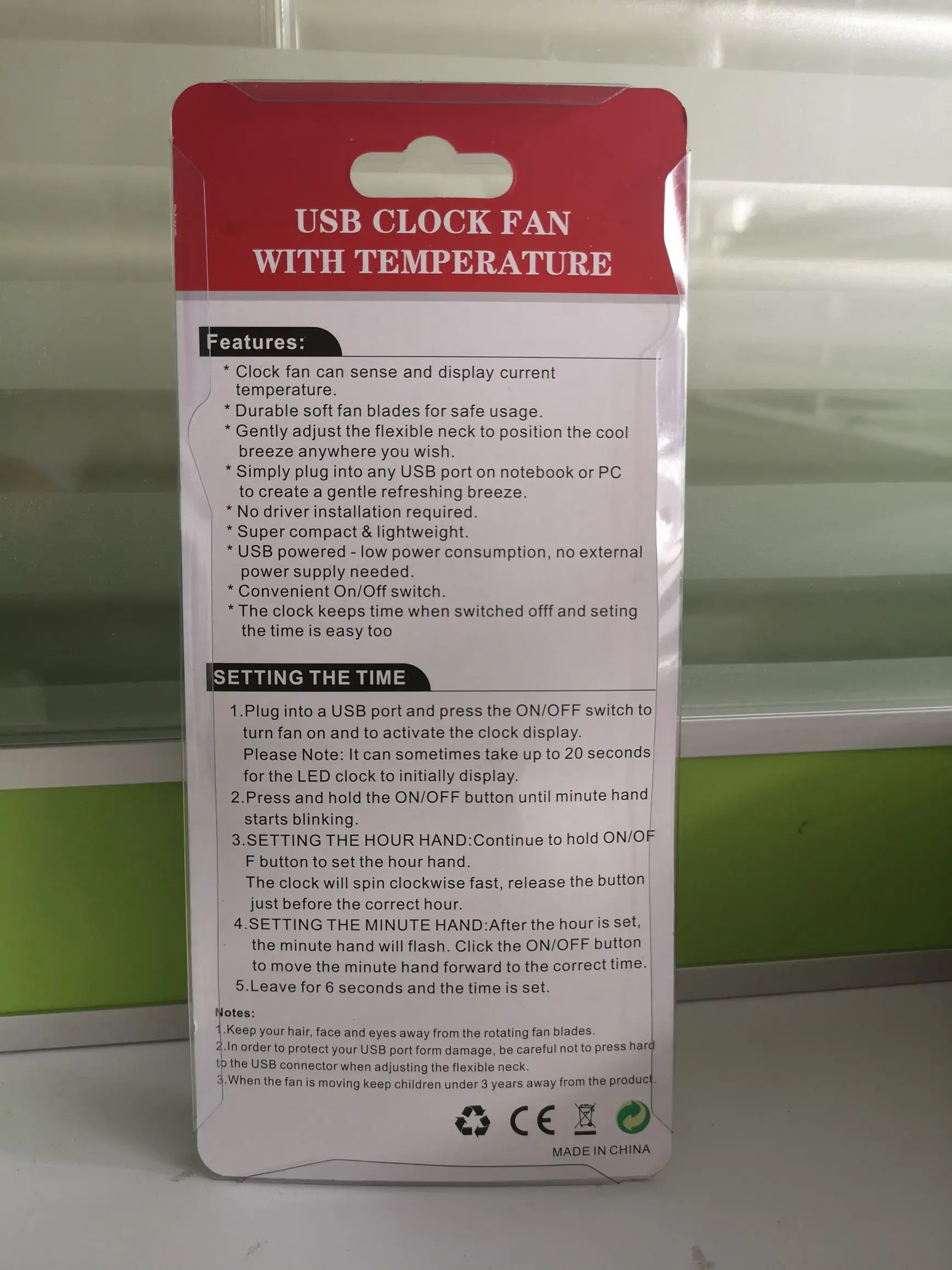 New Usb Clock Fan With Real Temperature Display Flexible Led Clock