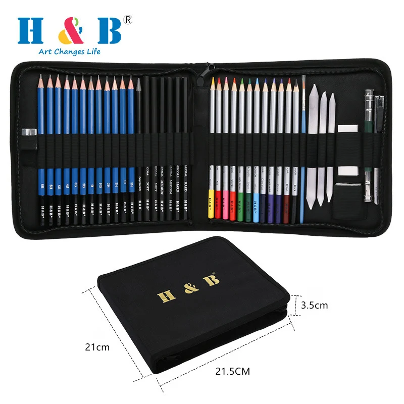 40pcs Art supplies Sketch and Drawing Pencils Set Sketching Art