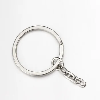 hot sale fashion flat key ring with link chain